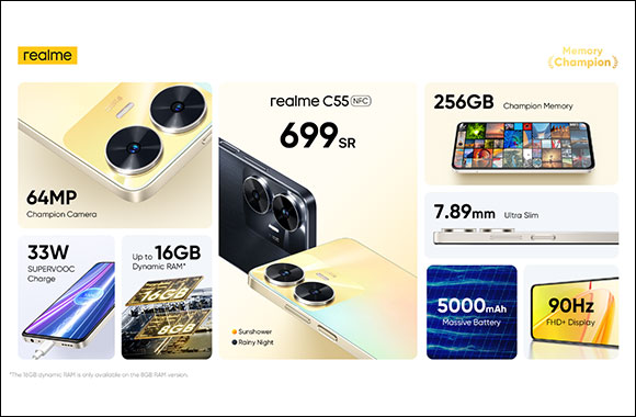 Realme C55, 6+128/8+256, 6.72 FHD+ Display, Mediatek Helio G88, Slim  7.89mm Profile, 64MP ProLight AI Camera