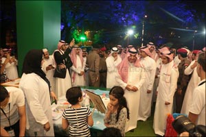 Prince Mansour Bin Megren visits "Al- Jazeera Paints Children's corner " at the Art Street in Abha