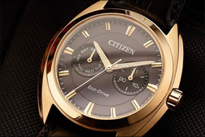 CITIZEN: Svelte BU4108-11H dress watch in black and rose gold plating makes an impact