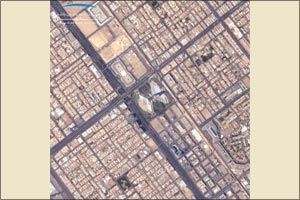 KhalifaSat congratulated people of KSA with a  capture of the skyscraper, Kingdom Centre, image from space