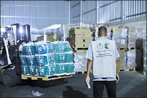 New Saudi Relief Convoy Arrives in Gaza Strip
