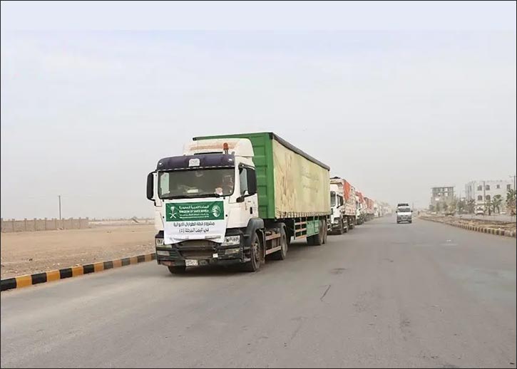 KSrelief Sends Relief Convoy to Yemen's Marib Governorate