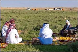 A Picturesque Scene Painted by Rain and Enlivened by Outdoor Picnics in Rafha