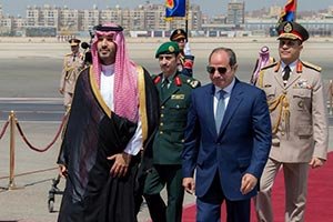 HRH the Crown Prince Arrives in Cairo on Working Visit, Welcomed by Egyptian President