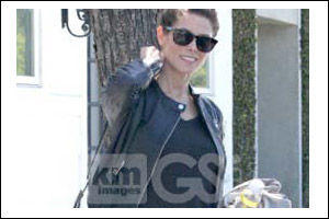 Armani Exchange Style Alert: 'Twilight' Starlet Ashley Greene spotted wearing an Armani Exchange Leather Jacket